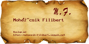 Mohácsik Filibert névjegykártya